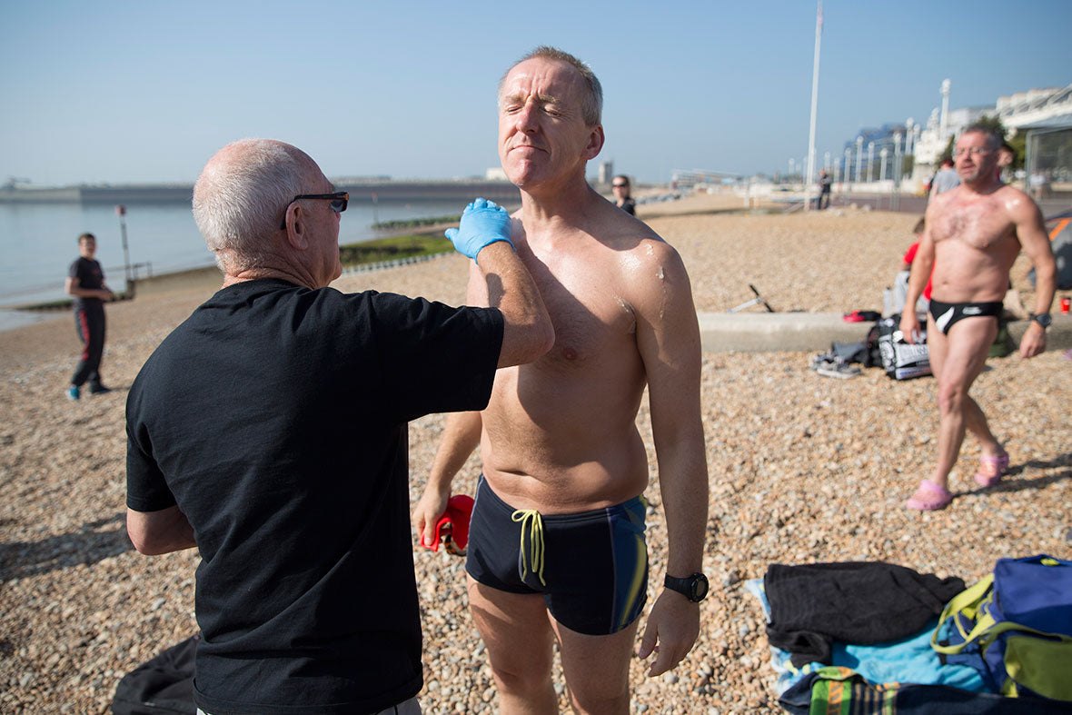 Paul Parrish arch to arc triathlon english swim channel