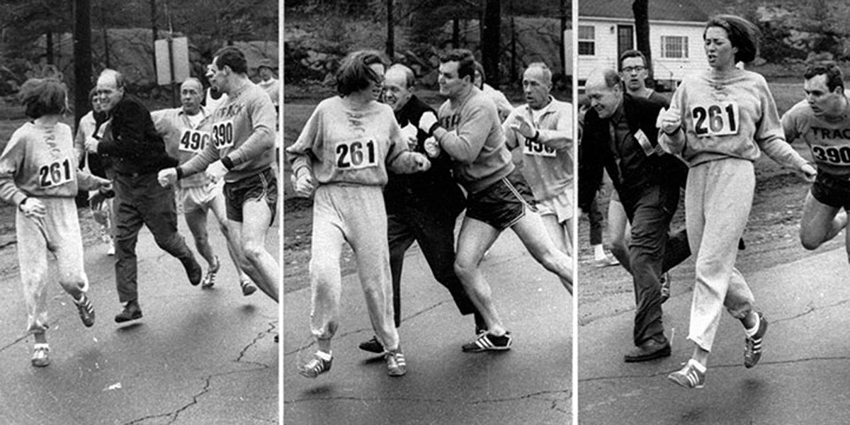 Men and Women Running Marathon Race