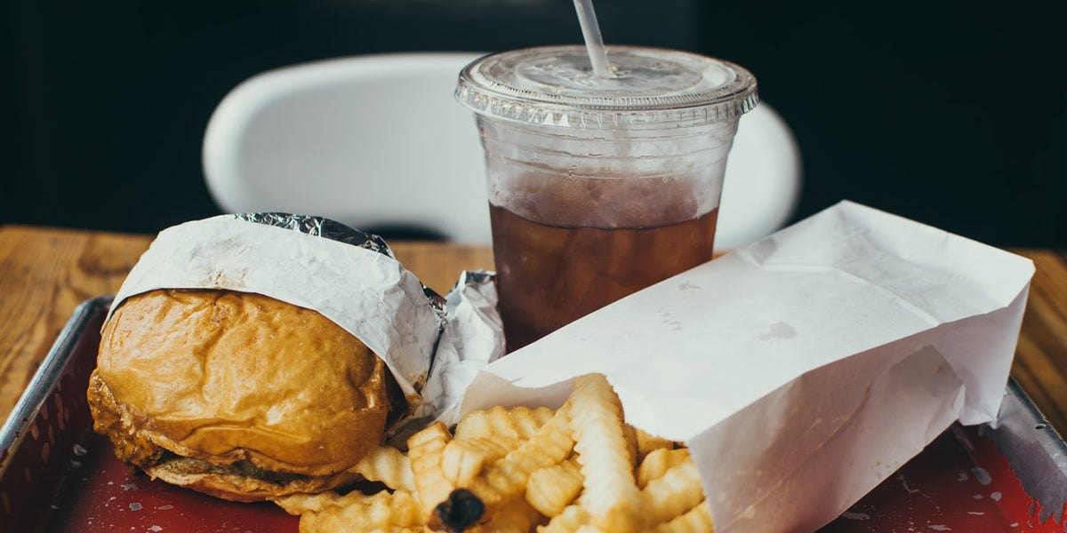 unhealthy burger fries coke drink soda