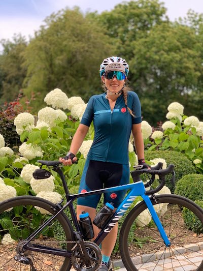 cyclist smiling outdoors