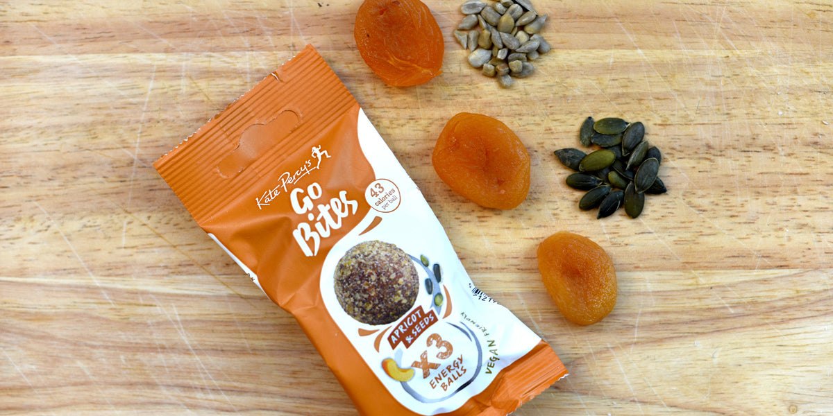 Kate Percy's Go Bites Energy bites apricot seeds