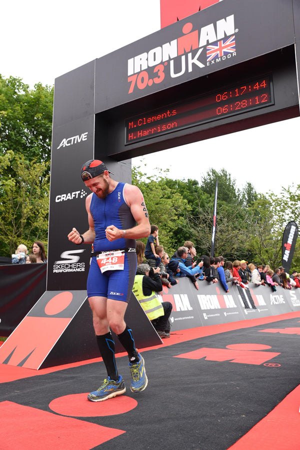 Ironman finish line Exmoor 70.3 triathlon