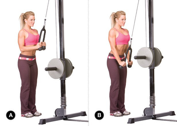 tricep pull down exercise arm workout for women