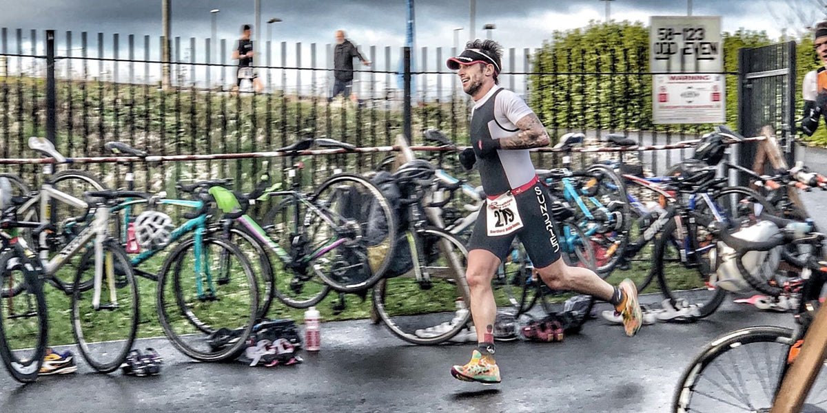 running transition duathlon bikes