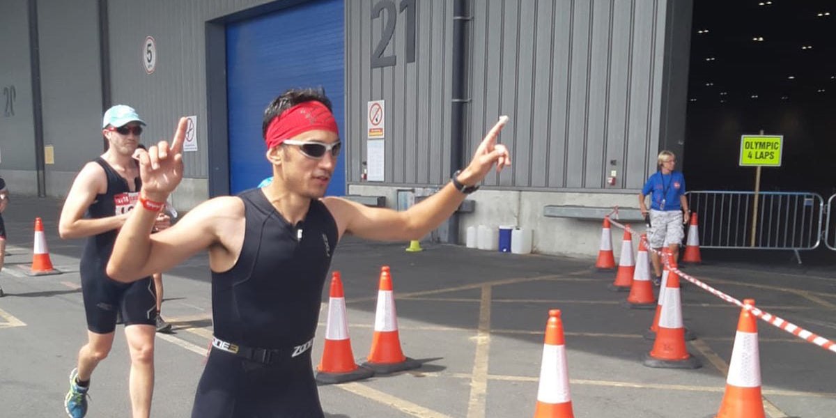 running triathlon finish