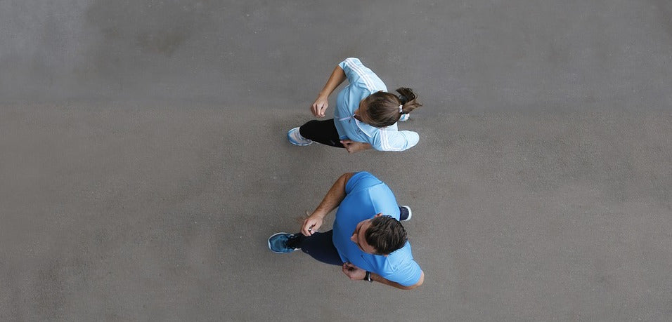 Men and Women Running and Walking in Activewear