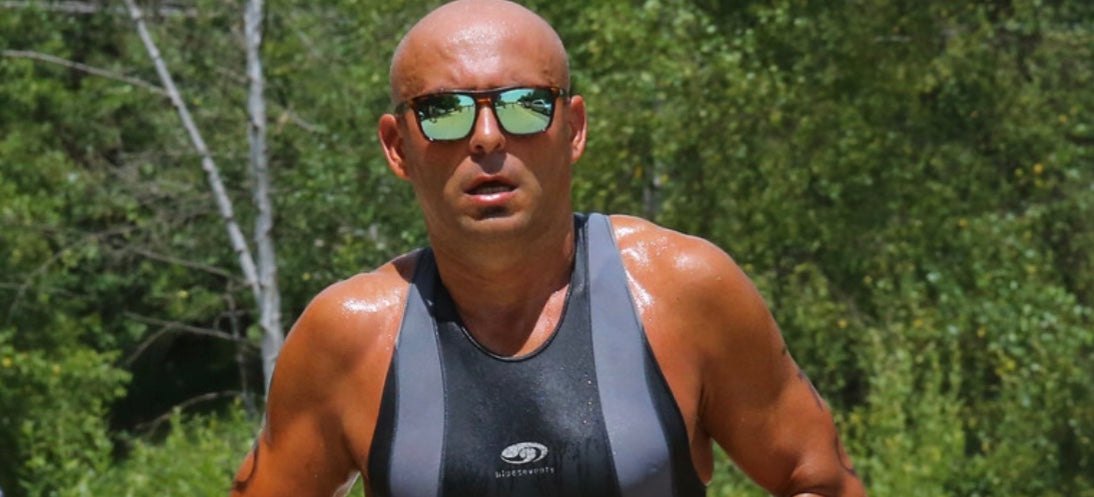 Sundried athlete running triathlon