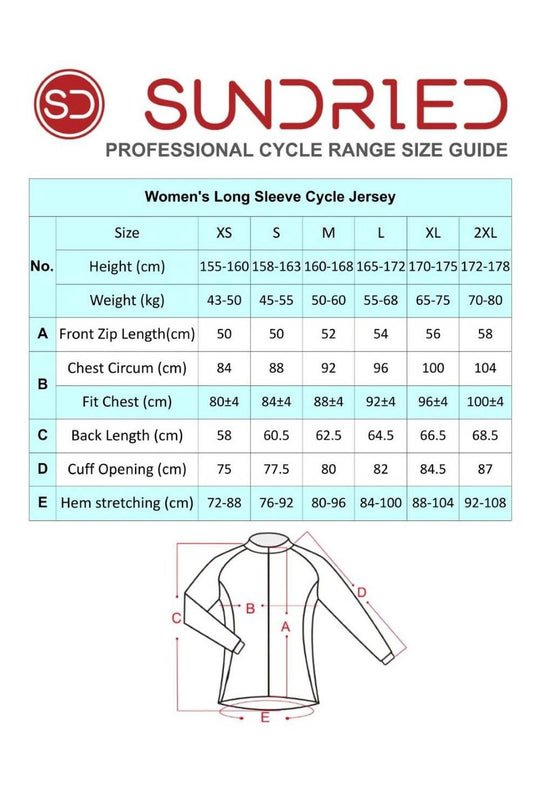 Sundried Pro Women's Black Long Sleeve Cycle Jersey Long Sleeve Jersey Activewear Sundried Pro Women's Black Long Sleeve Cycle Jersey Long Sleeve Jersey Activewear