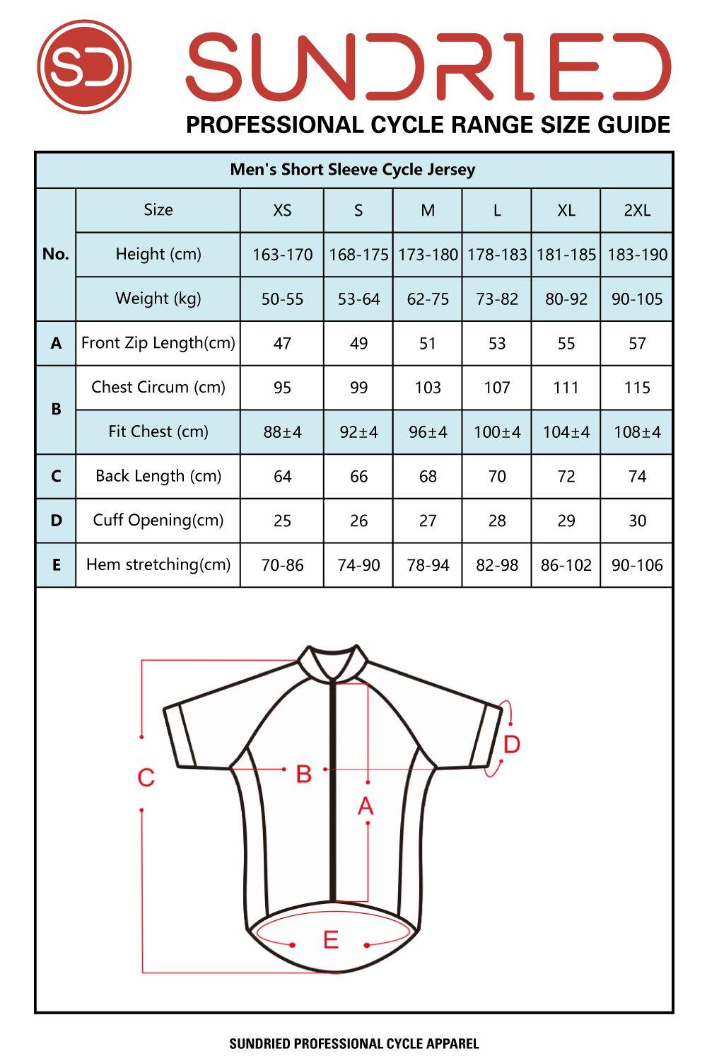 Sundried Century Men's Short Sleeve Cycle Jersey Short Sleeve Jersey Activewear