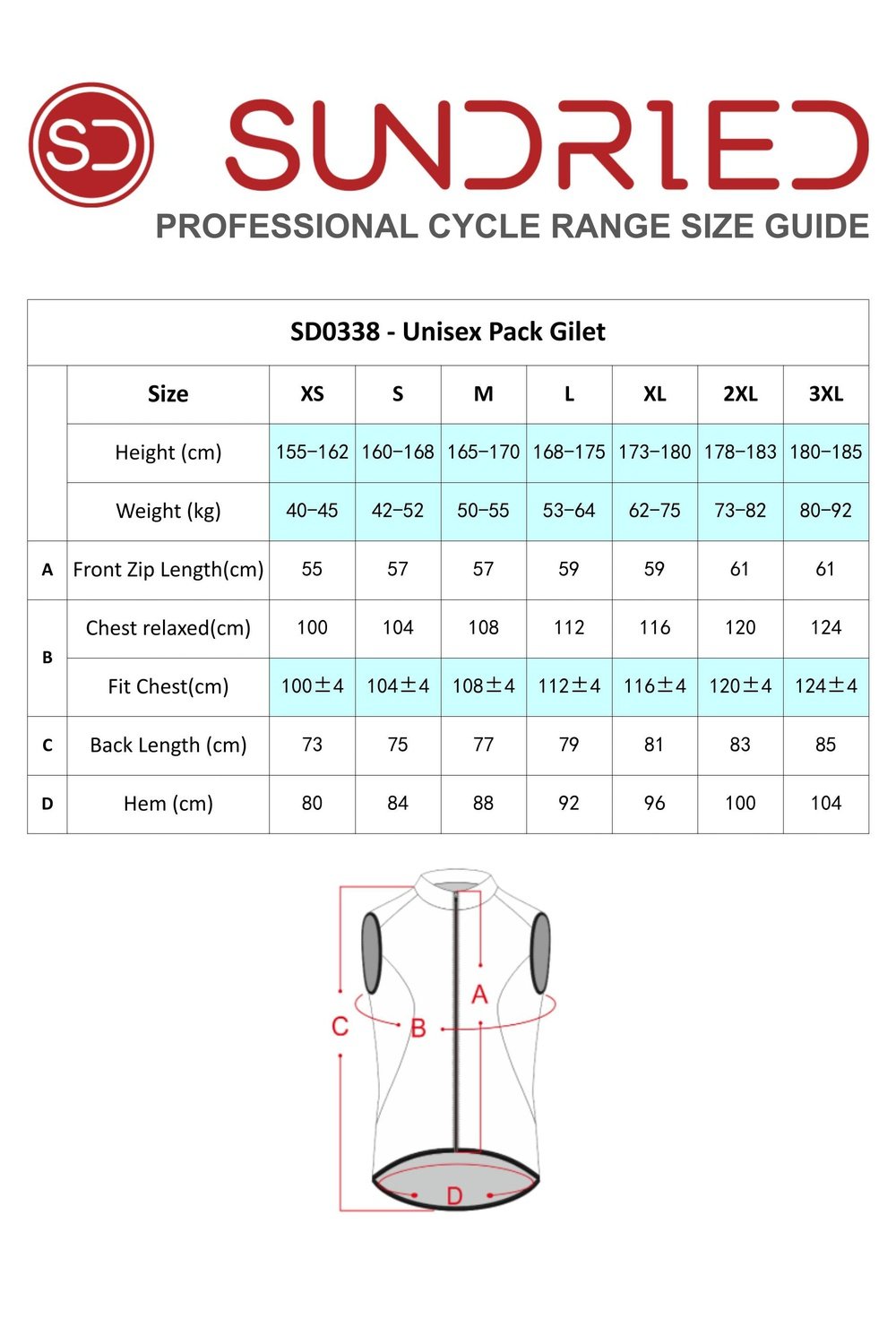 Sundried Essentials Unisex Pack Gilet Gilet Activewear