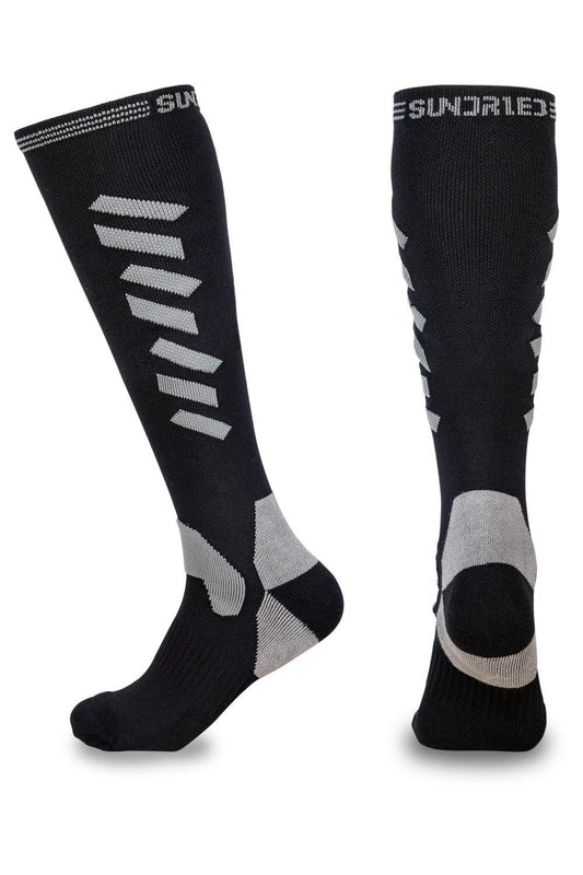 Sundried Full Length Compression Socks Running Socks S Black SD0347 S Black Activewear