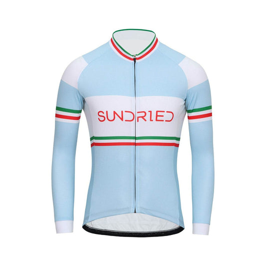 Sundried Ice Stripe Men's Long Sleeve Cycle Jersey Long Sleeve Jersey L Ice SD0497 L Ice Activewear