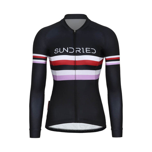 Sundried Stealth Women's Long Sleeved Cycle Training Jersey Long Sleeve Jersey L Black SD0514 L Black Activewear