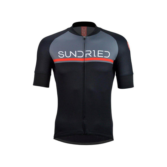 Sundried Peloton Men's Short Sleeve Training Cycle Jersey Short Sleeve Jersey L Black SD0122 L Black Activewear