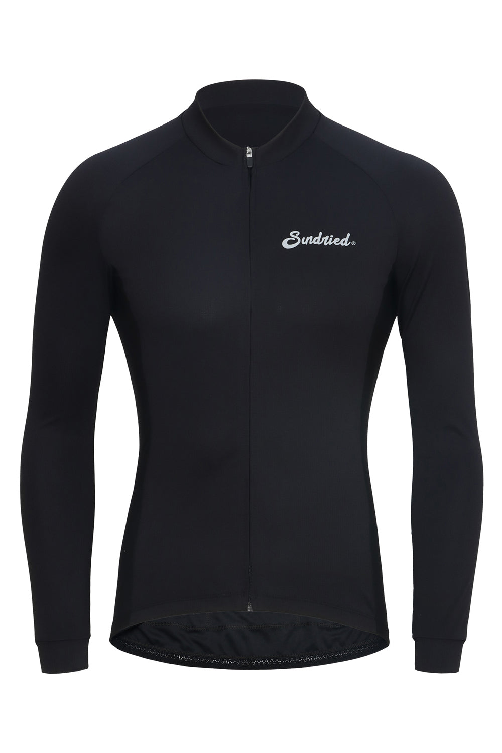 Sundried Sport Men's Black Long Sleeved Cycle Jersey Long Sleeve Jersey S SS1007 S Black Activewear