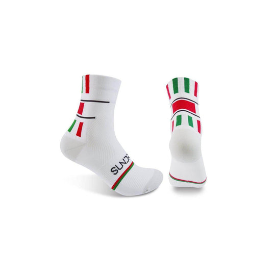 Sundried Cycle Socks White w Red/Green Cycle Socks L/XL White SD0200 LXL White Activewear