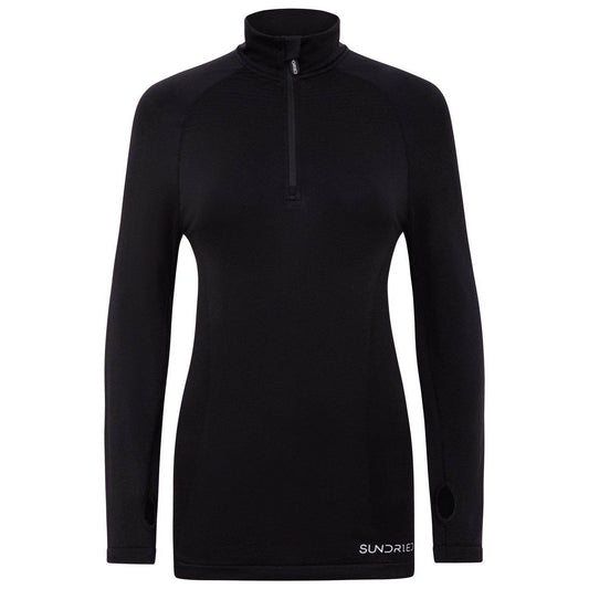 Sundried Threshold Women's Half Zip Jacket Sweatshirt L Black SD0161 L Black Activewear