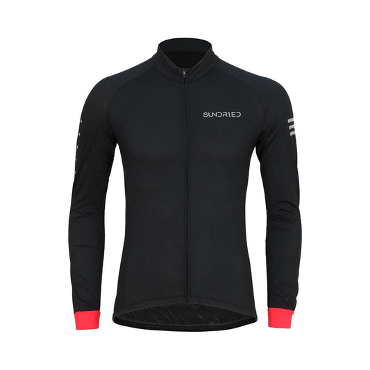 Sundried Apex Men's Long Sleeve Cycle Jersey Long Sleeve Jersey L Black SD0445 L Black Activewear