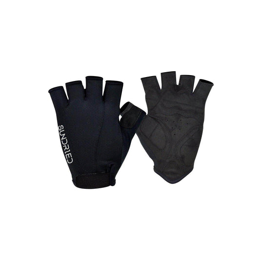 Sundried Black Fingerless Cycle Gloves Gloves L Black SD0300 L Black Activewear