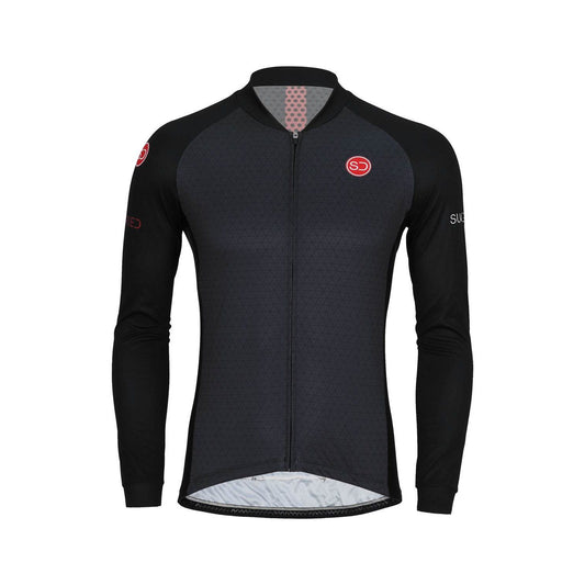 Sundried Century Men's Long Sleeve Cycle Jersey Long Sleeve Jersey L Black SD0447 L Black Activewear