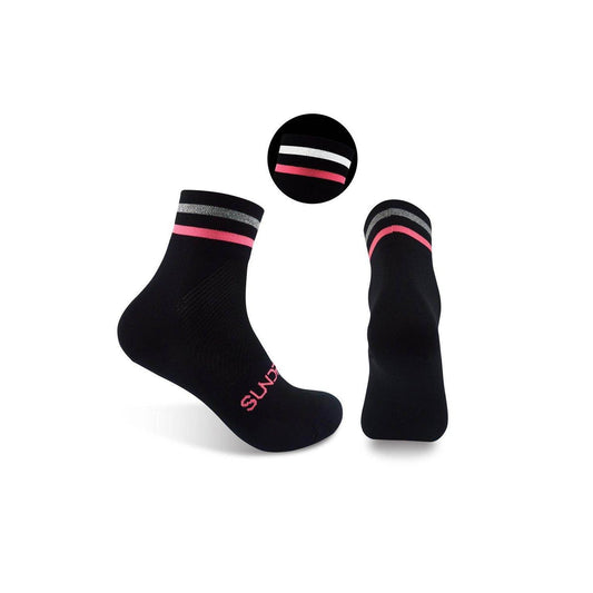 Sundried Cycle Socks Black w Reflective Stripe Cycle Socks L/XL Black SD0199 LXL Black Activewear