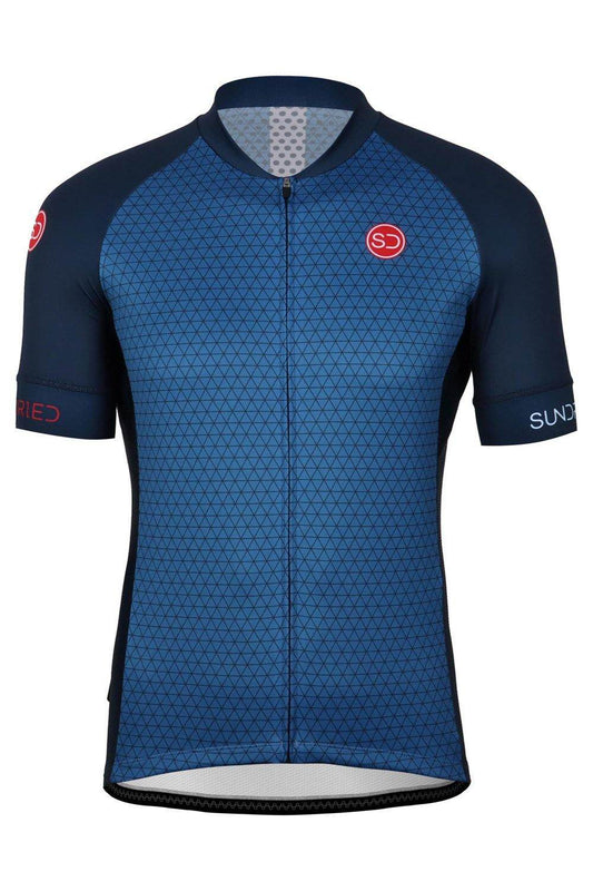 Sundried Drop Men's Short Sleeve Training Cycle Jersey Short Sleeve Jersey L Blue SD0334 L Blue Activewear