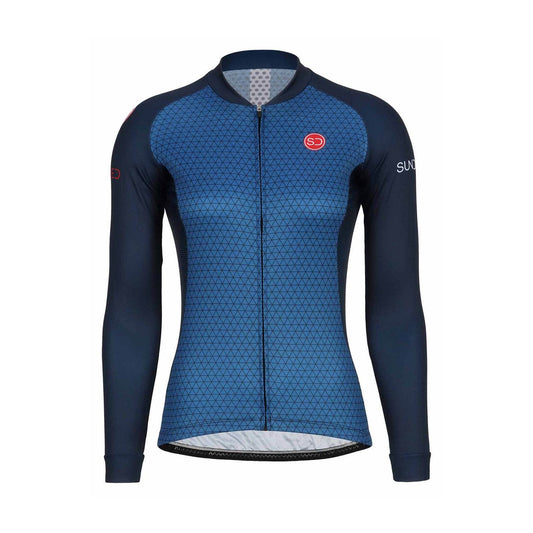 Sundried Drop Women's Long Sleeve Cycle Jersey Long Sleeve Jersey L Blue SD0450 L Blue Activewear
