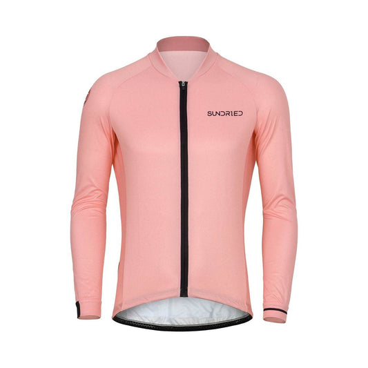 Sundried Rosa Men's Long Sleeve Cycle Jersey Long Sleeve Jersey L Pink SD0451 L Pink Activewear