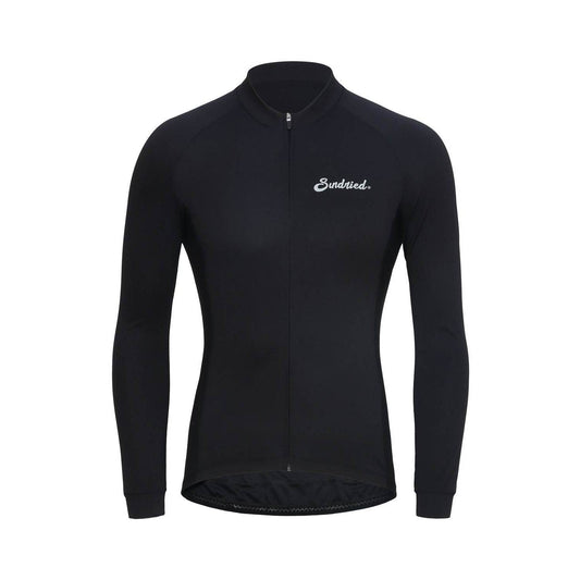 Sundried Sport Men's Black Long Sleeved Cycle Jersey Long Sleeve Jersey L SS1007 L Black Activewear