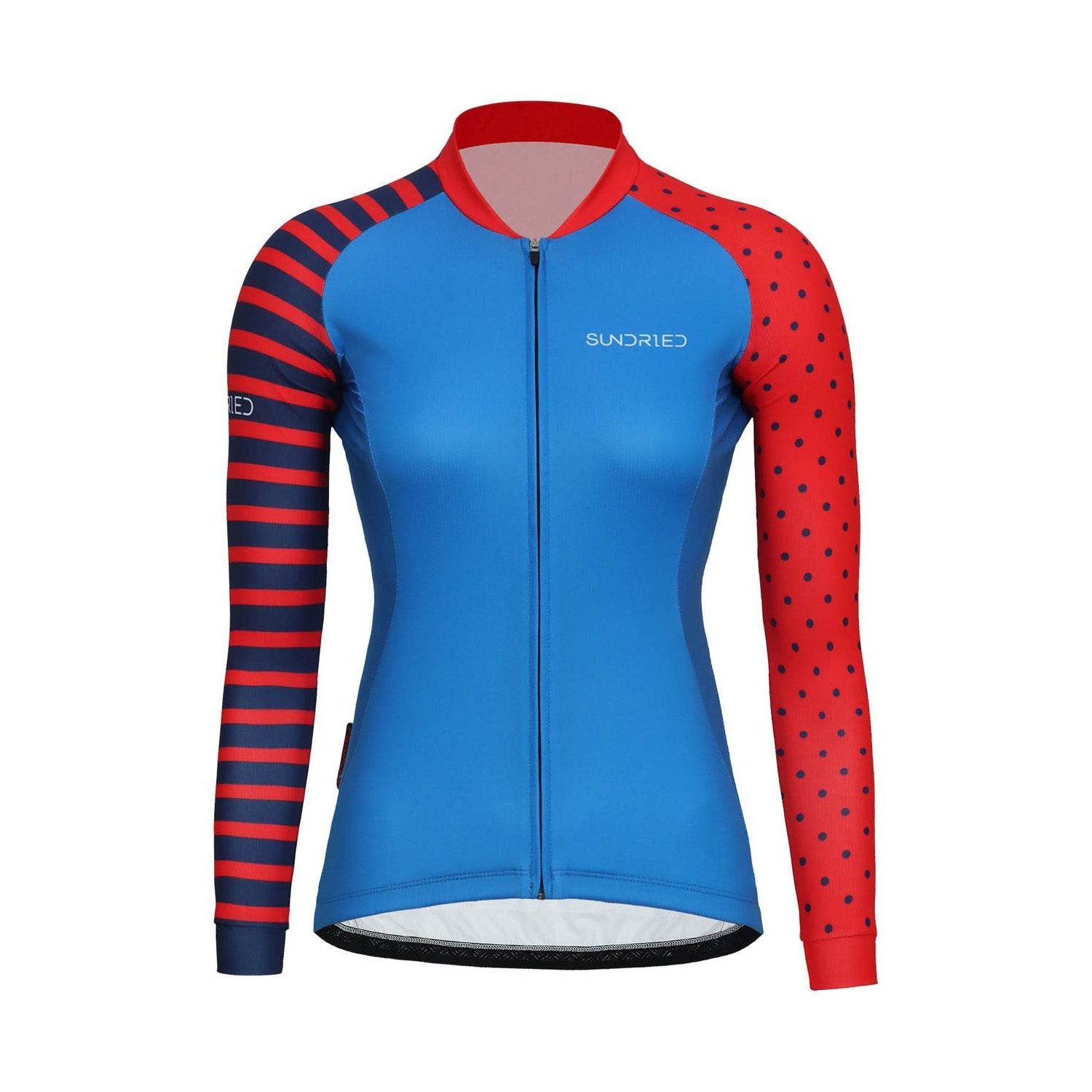 Sundried Spots Stripes Women's Long Sleeve Cycle Jersey Cycling Kit