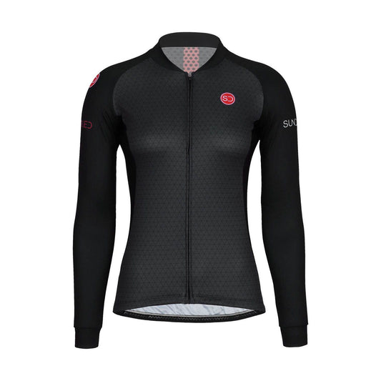 Sundried Summit Women's Long Sleeve Cycle Jersey Long Sleeve Jersey L Black SD0448 L Black Activewear