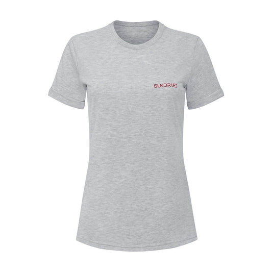 Sundried Whitney Women's Rolled Sleeve Cotton T-Shirt L Grey SD0138 L Grey Activewear