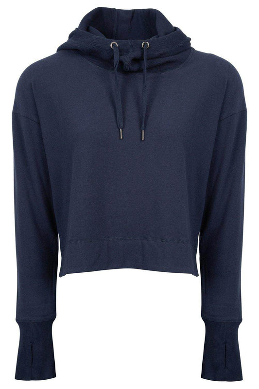 Sundried Women's Crop Hoodie Hoodie L Blue SD0256 L Blue Activewear