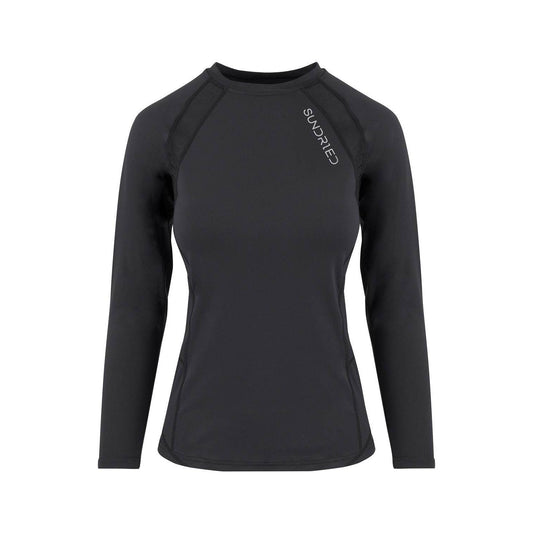 Sundried Women's Mesh Back Compression Style Top Baselayer L Black SD0455 L Black Activewear