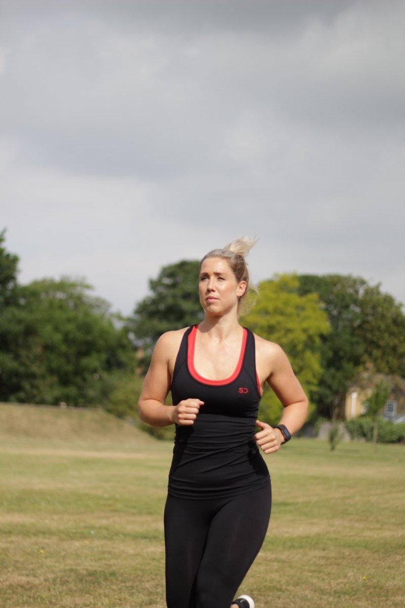 Black running vest top jogging