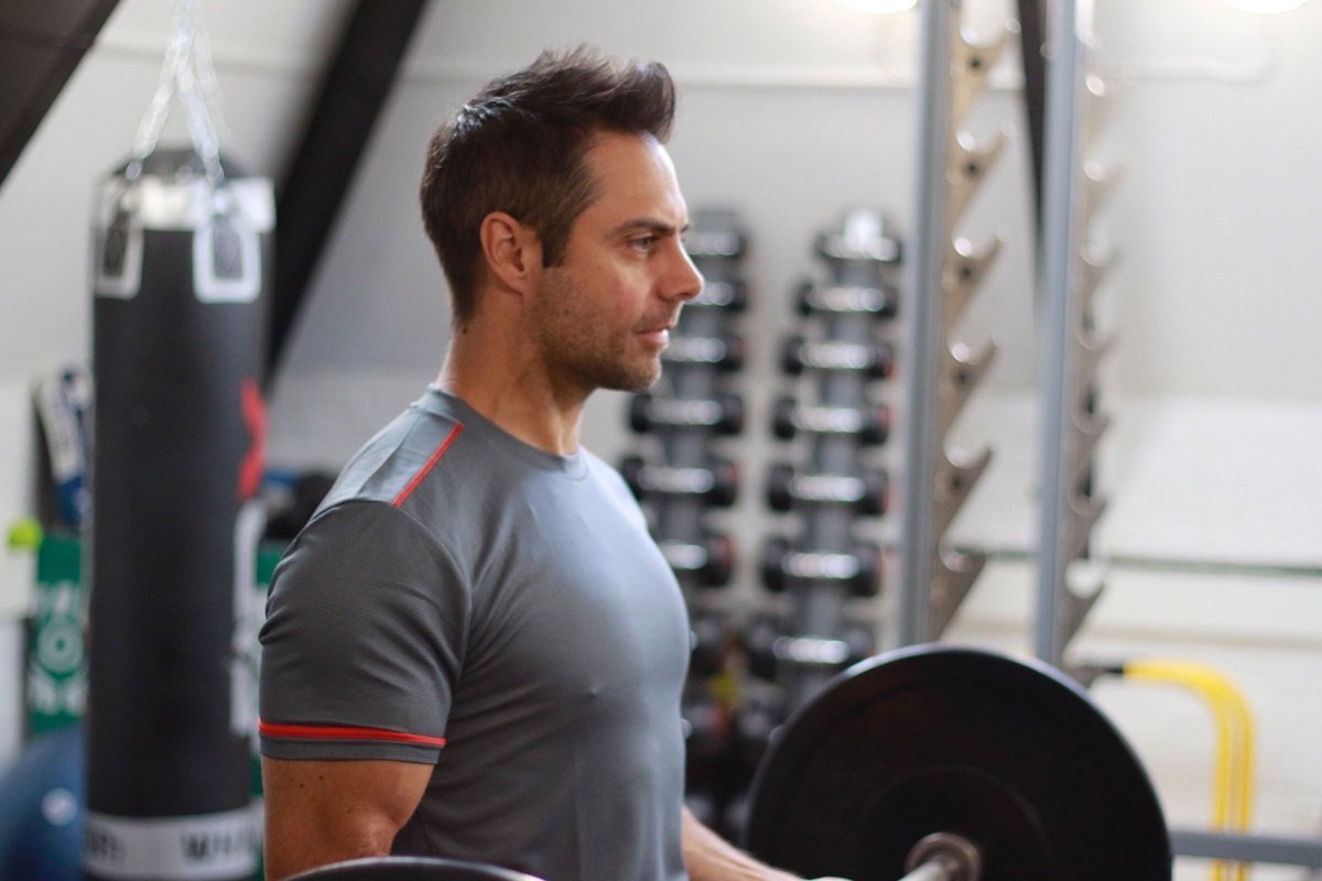 Nick Lower Bicep Curl Gym Training Sundried