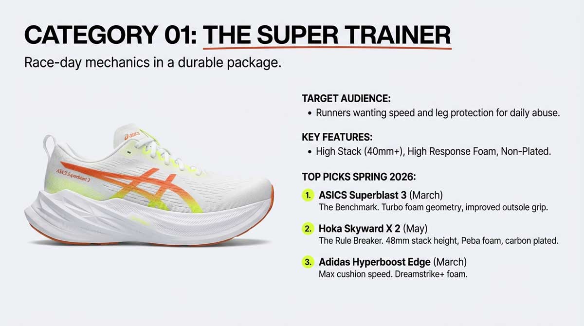 Category 01: The Super Trainer, featuring the ASICS Superblast 3