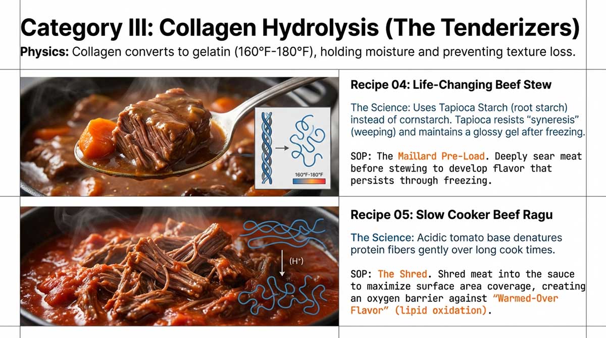 Collagen Hydrolysis: Beef Stew and Slow Cooker Ragu
