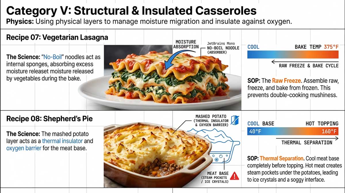 Structural Casseroles: Vegetarian Lasagna and Shepherd's Pie