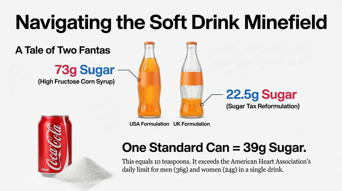 Soda bottle showing sugar content level