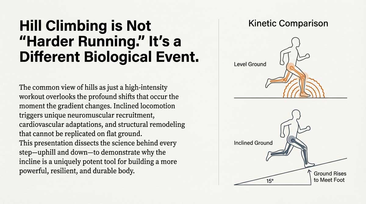 Hill climbing is not just harder running, it is a different biological event