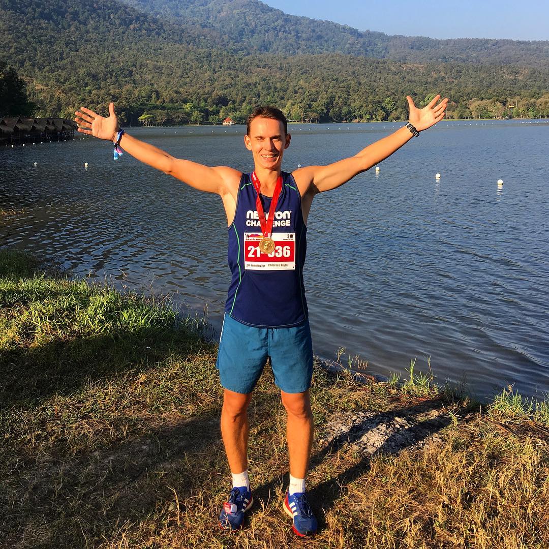 Alex Gulyaev 1000 half marathons running Russian magazine