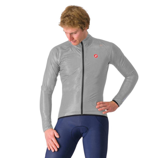 Castelli Squall Shell Jacket Silver Cycling Activewear