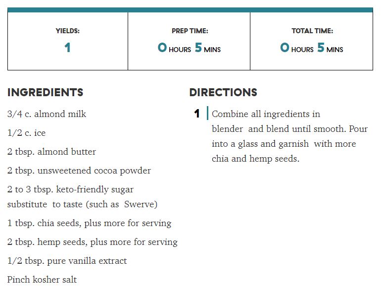 vegan keto chocolate protein smoothie recipe