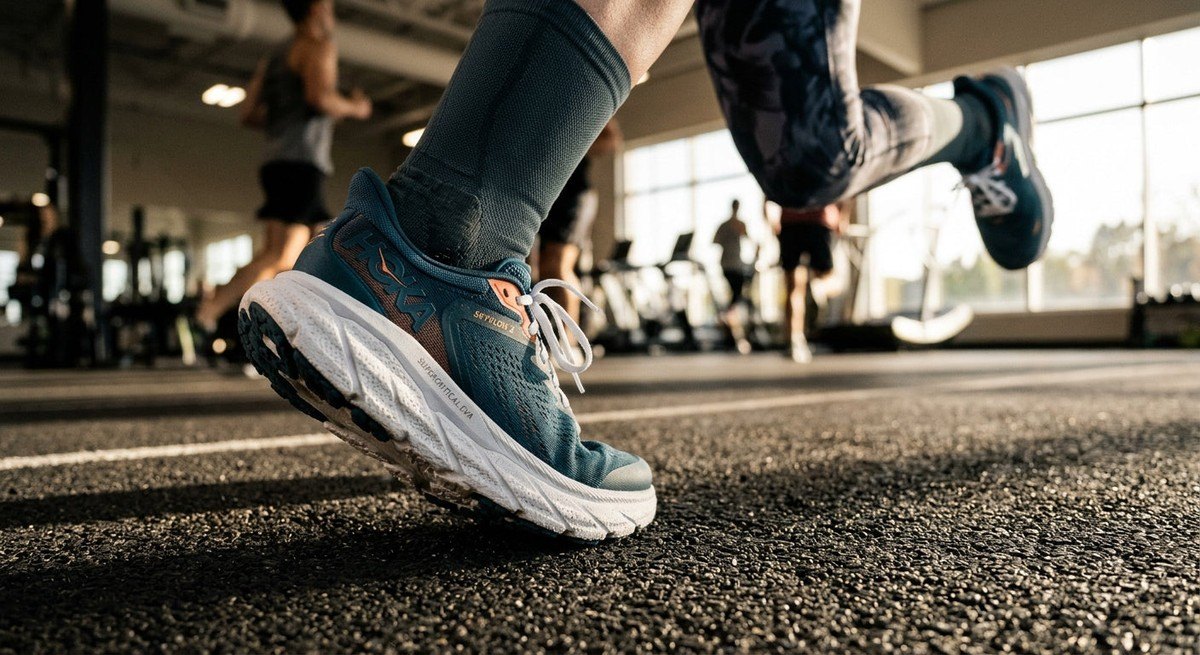 Close up of the new supercritical EVA midsole foam on the HOKA Skyflow 2