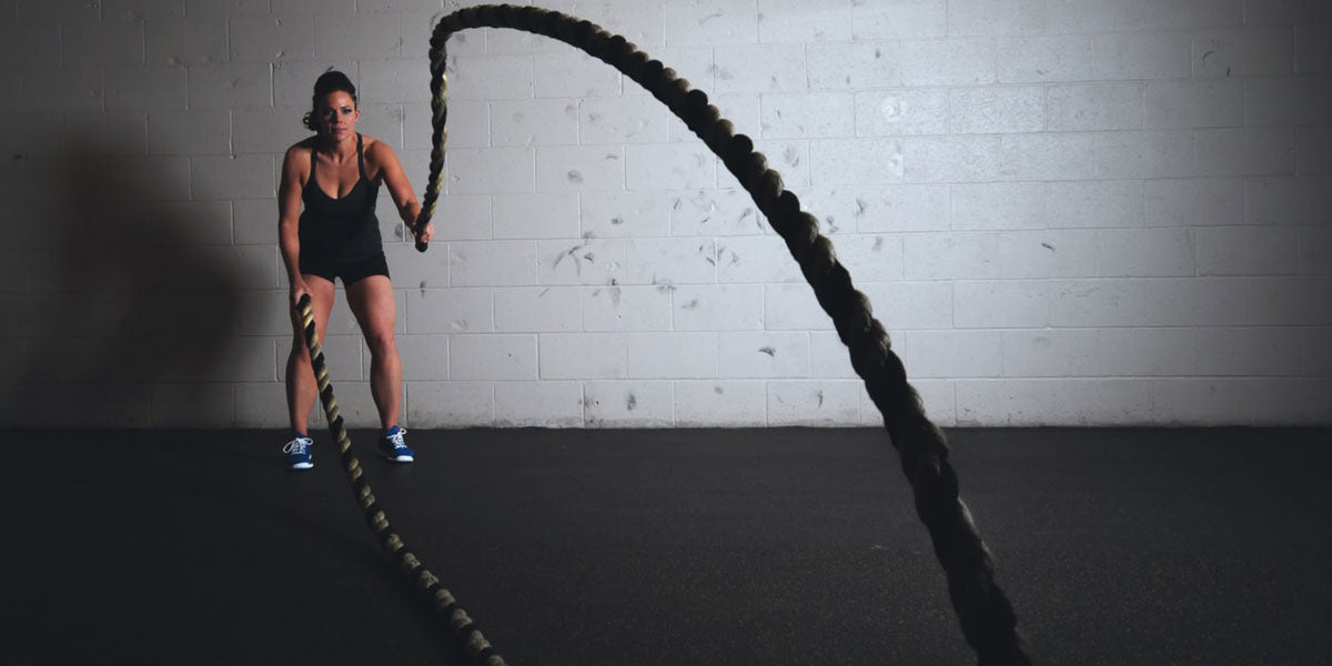 core strength workout battle ropes