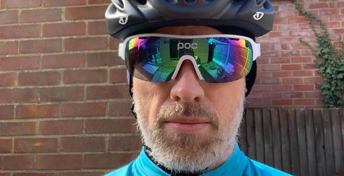 cyclist cycle helmet sunglasses