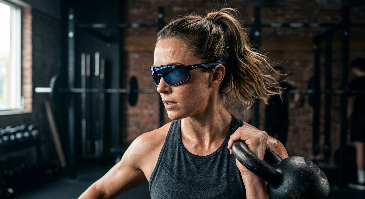 Detailed studio shot of the Oakley Neoforma frames, highlighting the ergonomic temple design and the sleek, aerodynamic contours of the lens.