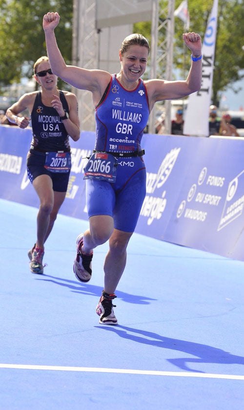 finish line running triathlon Lausanne 2019