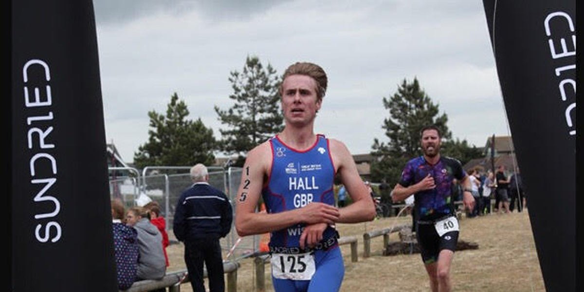 Finisher triathlon racing Team GB athlete